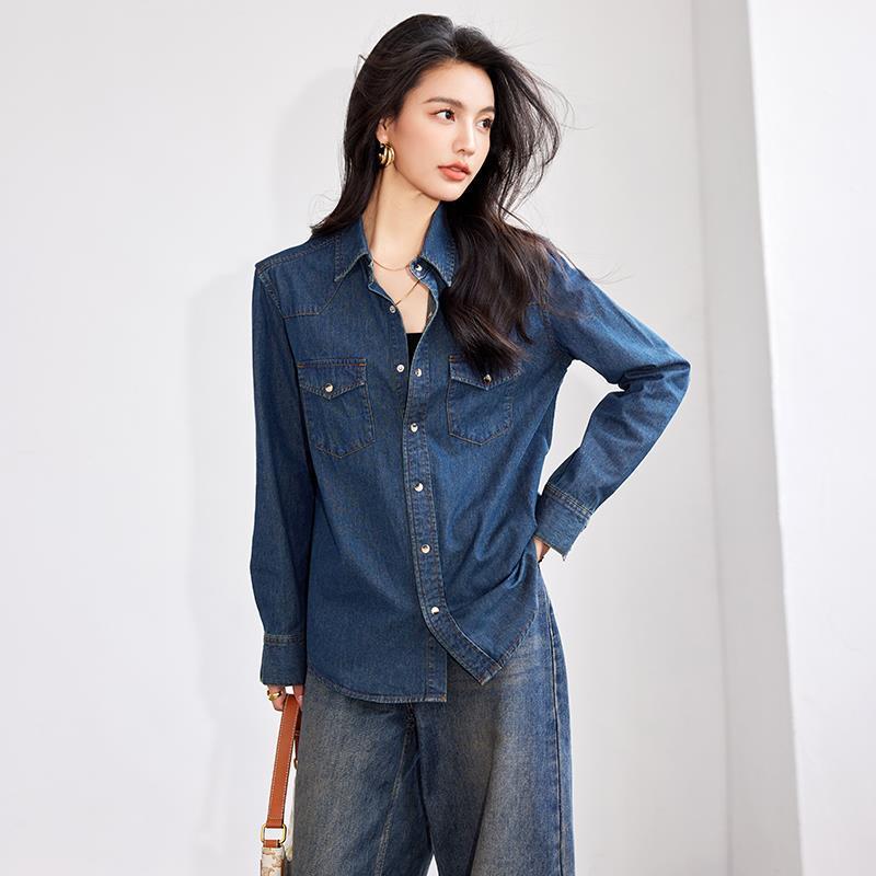 Donna Camicia In Denim  | Camicie Abbigliamento Camicie