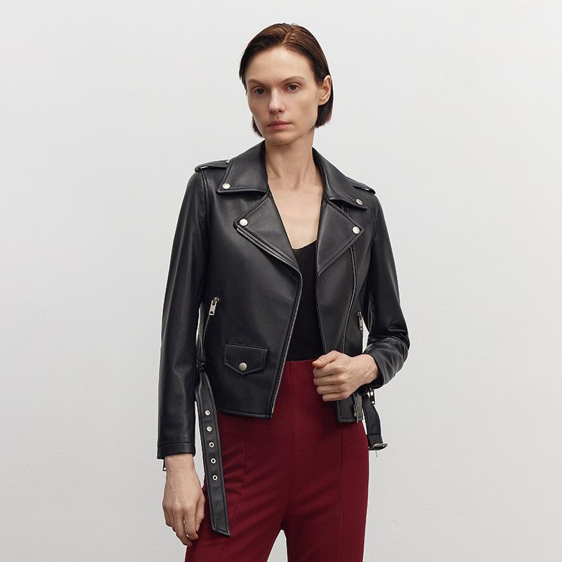 Donna Giacca Biker In Pelle  | Giacche Abbigliamento Donna