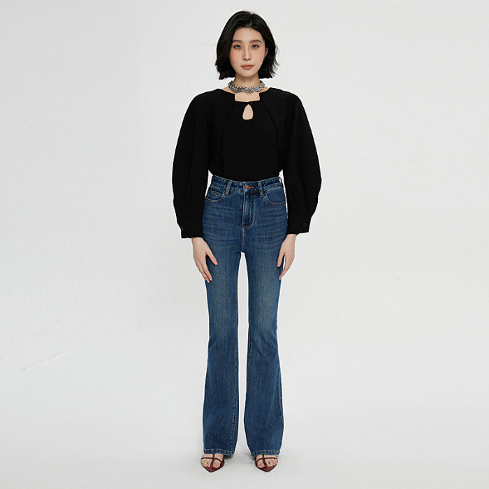 Donna Jeans Flare Bottom Up  | Jeans Abbigliamento denim scuro