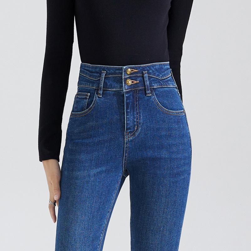 Donna Jeans Skinny Bottom Up Con Strass  | Jeans Abbigliamento denim blu scuro