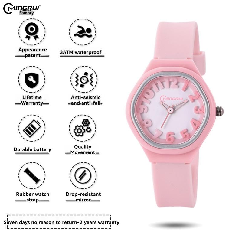 Donna Orologio Rosa In Silicone  | Orologi Accessori Donna