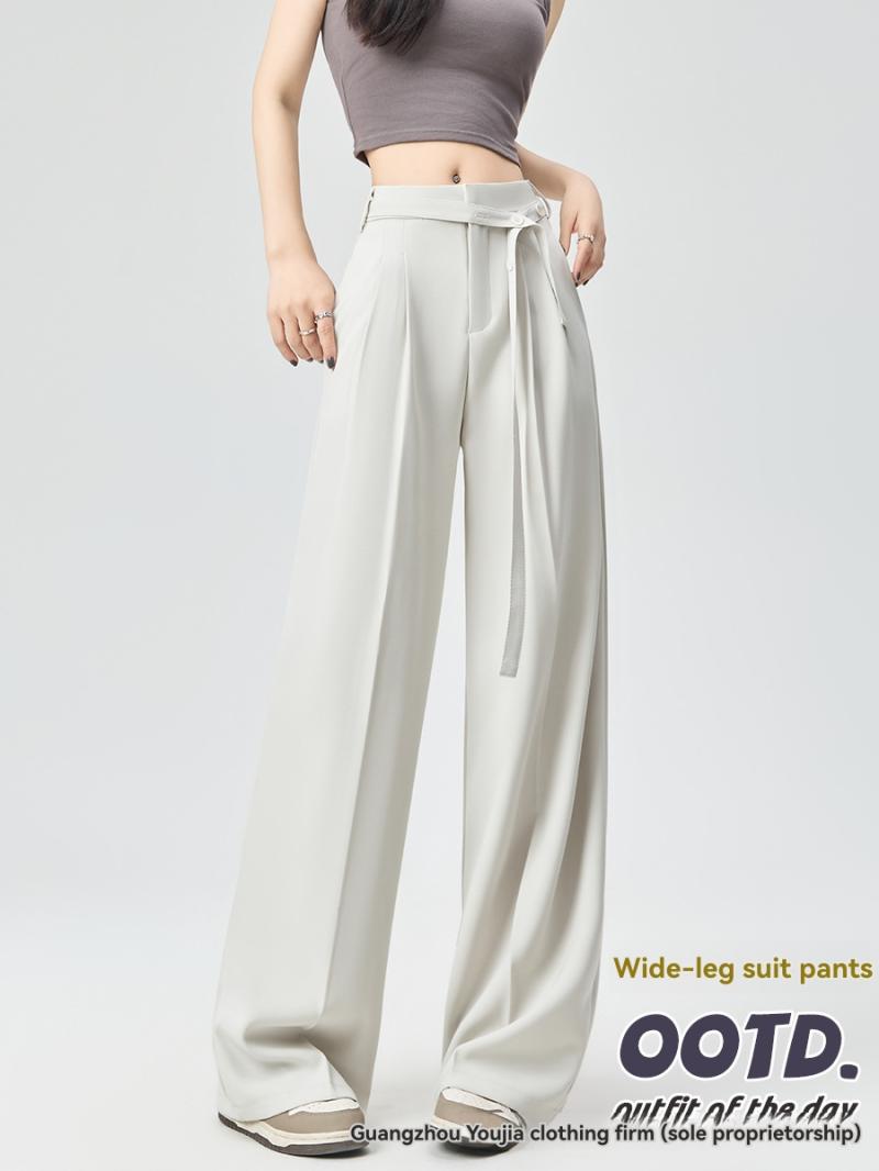 Donna Pantalone A Palazzo Color Avorio  | Pantaloni Abbigliamento crema