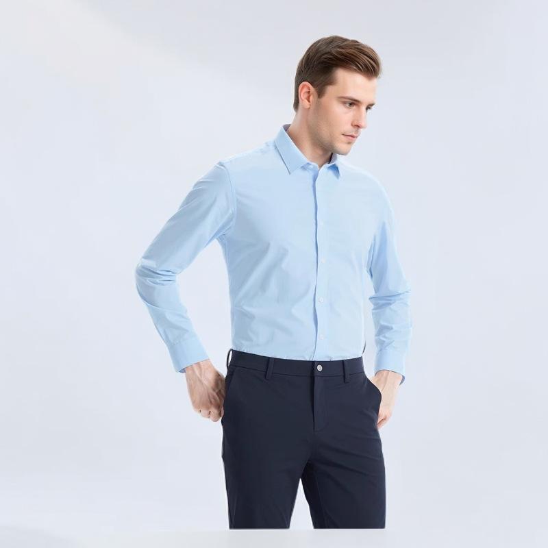 Uomo Camicia Blu In Popeline  | Camicie Abbigliamento blu