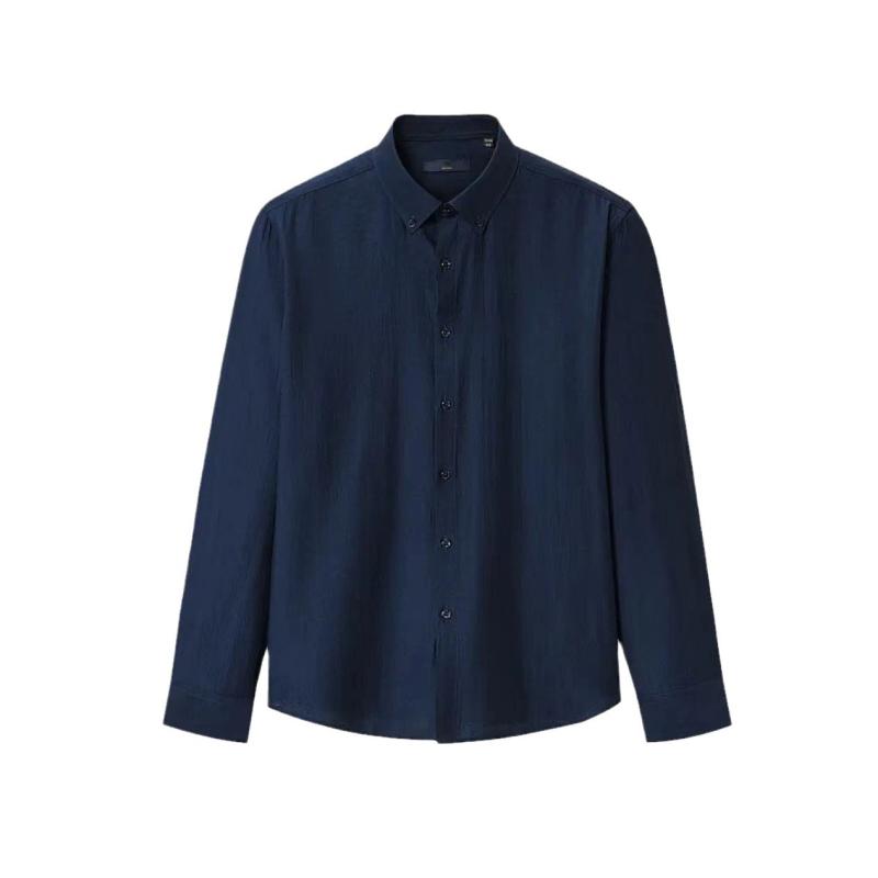 Uomo Camicia In Denim Blu  | Camicie Abbigliamento blu scuro