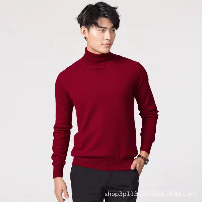 Uomo Dolcevita Rosso 100% Lana  | Cardigan E Maglioni Abbigliamento Cardigan E Maglioni