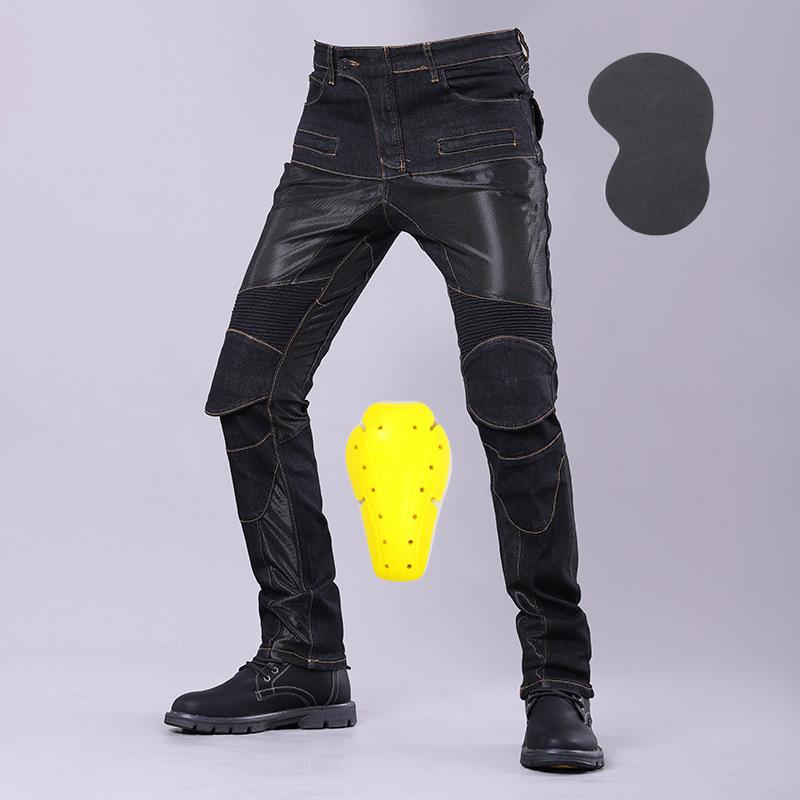 Uomo Jeans Biker Dritti In Denim  | Denim Abbigliamento blu scuro