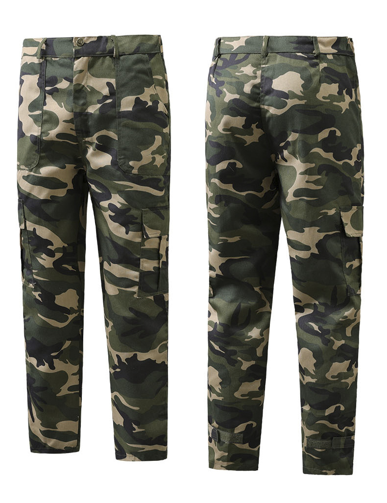 Uomo Jeans Slim Con Dettagli A Coste In Denim Con Stampa Camouflage  | Pantaloni Abbigliamento kaki