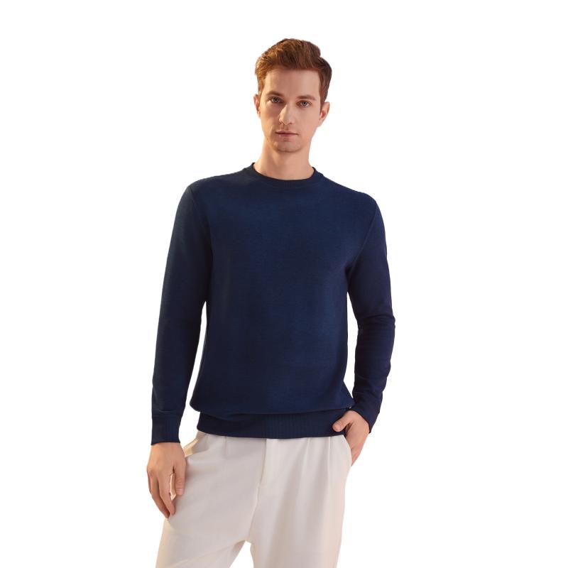 Uomo Maglia Blu In Lana Merino  | Cardigan E Maglioni Abbigliamento blu scuro