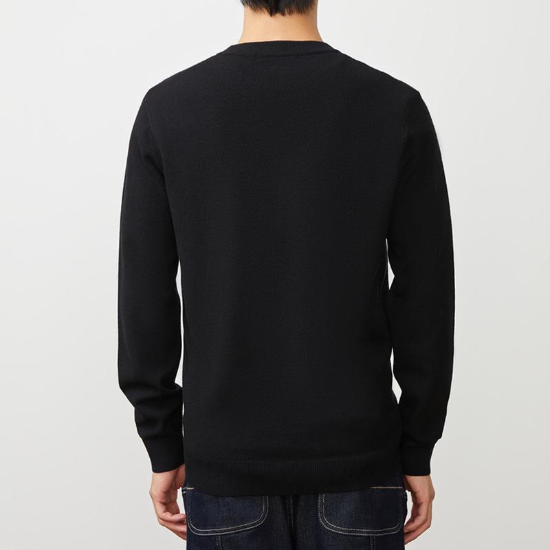 Uomo Pullover Nero In Lana  | Cardigan E Maglioni Abbigliamento Cardigan E Maglioni