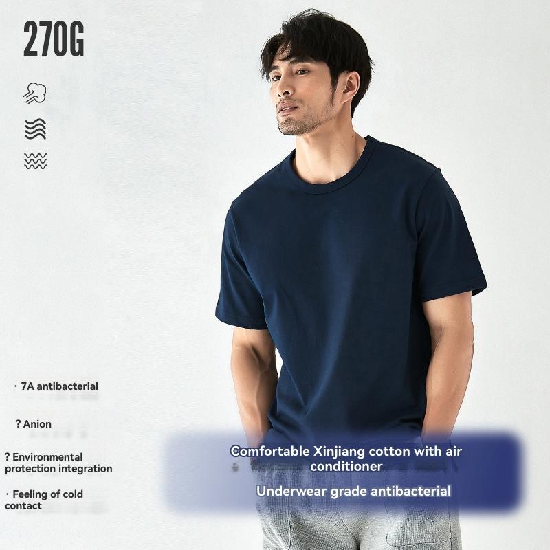 Uomo T-Shirt Blu In Cotone  | Polo E T-Shirt Abbigliamento blu scuro