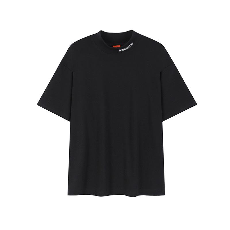 Uomo T-Shirt Con Ricamo  Sul Collo  | T-Shirts Abbigliamento nero