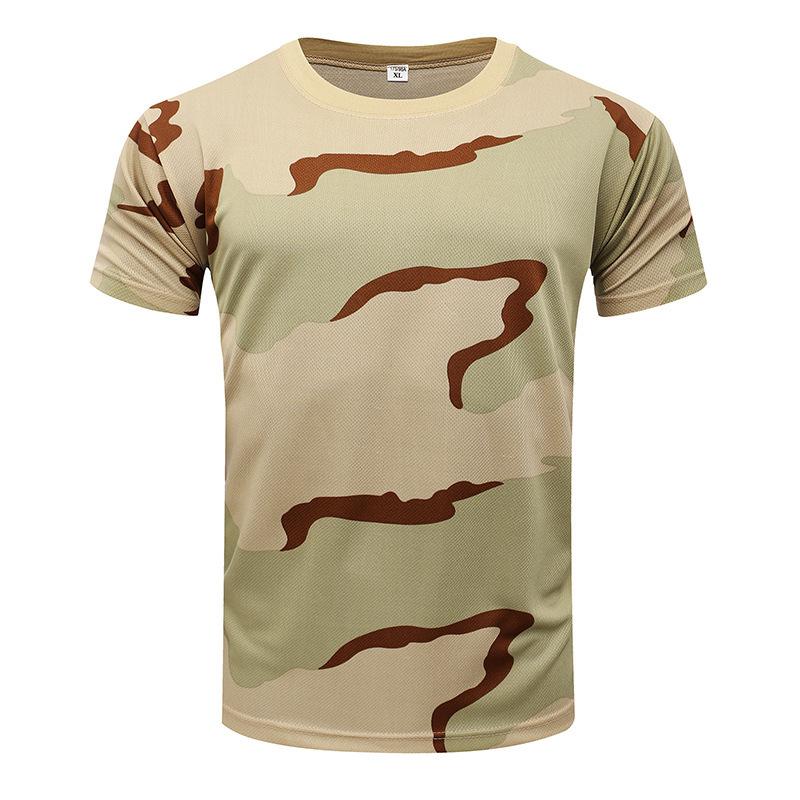 Uomo T-Shirt Con Stampa Camouflage  Vintage  | T-Shirts Abbigliamento kaki